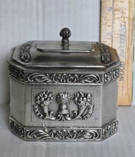 Vintage A.E. Williams Pewter Trinket Tobacco Keeper Box picture