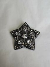 LC Lauren Conrad 5 Point Star Pin Brooch Silver Gray with Faceted Faux Gems picture