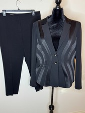 Escada Black Pants Suit Size EU 46 (US Size 16) picture
