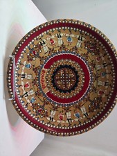 Vintage Romanian Folk Art Hand-Carved & Painted Wood Decorative Plate –Arad Coop picture