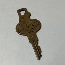 VTG RARE Mack Trucks Brass Used Key H627with Bulldog Intact 2 Sided Logo picture