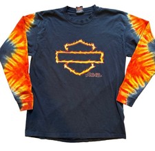 Vintage Harley Davidson Tie Dye Shirt Redwood Eureka California Long Sleeve M picture