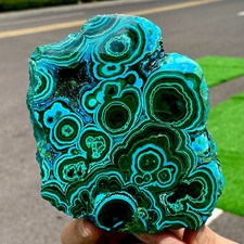 940G Natural Chrysocolla/Malachite transparent cluster rough mineral sample picture