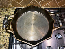 FINEX 14” Round Cast Iron Frying Pan Skillet, Brown Double Handle picture
