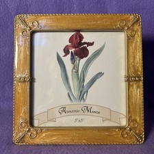 Ashleigh Manor Metal Ename Yellow Gold Tone Filigree Picture Frame 5x5 picture