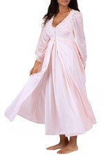 Shadowline Women's 2pc Nightgown Robe Peignoir Sleepwear Set Blush 2X picture