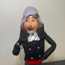 Vtg Byers Choice Caroler Man with Pocket Watch, Locket, Black Tuxedo Suit Tails picture