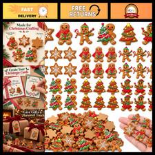 60 Pcs Mini Gingerbread Charms for Craft 1 inch Christmas DIY Flatback Charms 6 picture