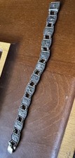 Vintage Silver 12 Tribes of Israel Panel Bracelet - Mid-Century Judaica picture
