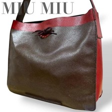 Precious 99Fw Miumiu Shoulder Back Leather By Collar Crossbody Antique Vintage W picture