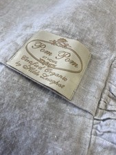Organic Linen Pom Pom at Home Pillowcase Antique Shell Buttons OH SO SHABBY CHIC picture