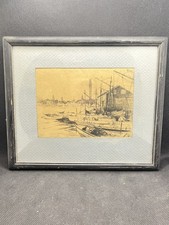 Rare William Harry Warren Bicknell (1860-1947) Provincetown Harbor Etching 1926  picture