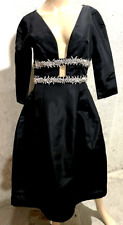 New NWT $5,690 Oscar de la Renta Fall 2022 Crystal Embroidered Black Dress US 4 picture