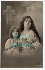 Beautiful long haired woman Believe Original Antique Photo Postcard Germany picture