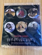 Matthew Barney Drawing Restraint SFMOMA Exhibit Art Buttons featuring Bjork rare picture