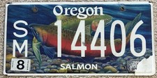 New Style Oregon Salmon Speciality License Plate SM 14406 picture