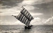 Moro Philippines Vinta Sailboat c1920s Real Photo Vintage Postcard bhn picture