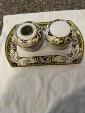 Antique Hand Painted Noritake Morimura Vanity Set, Tray, Powder Jar, & Puff Jar picture