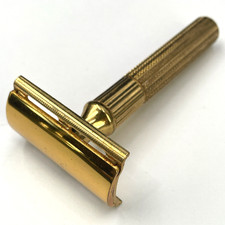 Vintage Gillette Gold Tech Razor w/ Original Case 3-piece USA picture