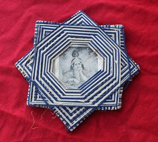 1950 Vintage Krishna Ladoo Gopal Photograph On a Handwoven Star Shape Board PR58 picture