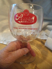 Pearl Lager Beer Vintage Glass Thumbprint Dimple Goblet Pure Spring Water picture