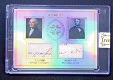 George Washington Abraham Lincoln 2025 Revelation Dual Relic Card 17/50 picture