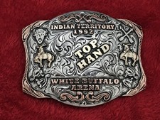 INDIAN Bronc Riding X~Treme☆1992☆ RODEO CHAMPION☆Top Hand☆TROPHY BUCKLE☆Rare☆X04 picture