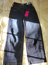 MOSCHINO Dark Wash Low Rise Wide-Leg Jeans Blue Denim Size S 27