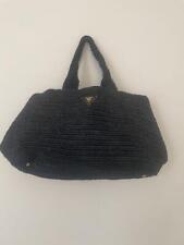 Prada Raffia Tote Bag Basket Black Miumiu Straw picture