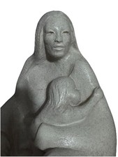 RARE Vintage Native American-Inspired Mother and Child Sculpture CATBE picture