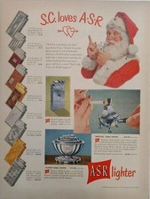 1949 ASR lighter print ad. Santa Claus ad. Post World War II. picture