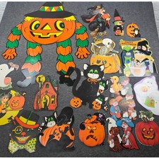 Vintage Halloween Die Cut Decorations Lot Beistle Hallmark bulletin board school picture