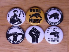 Black Panther 6 buttons pins badges black power 60s panther party  picture