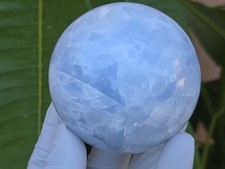 Blue Calcite Spheres, Soothing Stone (70+ mm 480 gm) Gift Healing Crystal Mexico picture