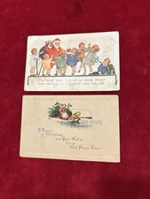 2 Vintage Santa Claus Postcards picture