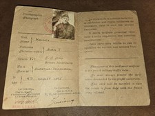 RARE WWI AEF IDENTIY CARD U.S. ARMY PRIVATE ALLENTWON PA FRENCH AUTHORIZATION picture