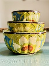Vintage Mexican Nesting Bowls Set 3 From 1930’s to 1940s Collections Set 3 picture