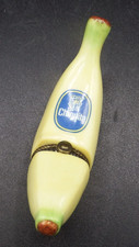 VTG Chiquita Banana Ceramic Hinged Trinket Box Ceramic Yellow picture