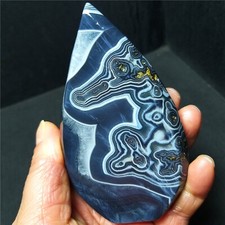 RARE 161.6G Natural Polished Banded Agate Stone Water Droplet Healing A3713 picture