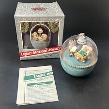 Hallmark 1989 Keepsake Ornament Baby’s First Christmas Light Motion Music Tested picture