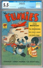 Funnies #64 RARE Origin & 1st App. Woody Woodpecker Golden Age Dell 1942 CGC 5.5 picture