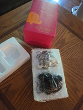 New Kate Spade Woodland Park Elephant Salt & Pepper Shaker Set White/Black Boxed picture